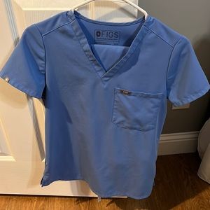 Figs Cecil Blue One pocket top and straight leg scrub bottoms